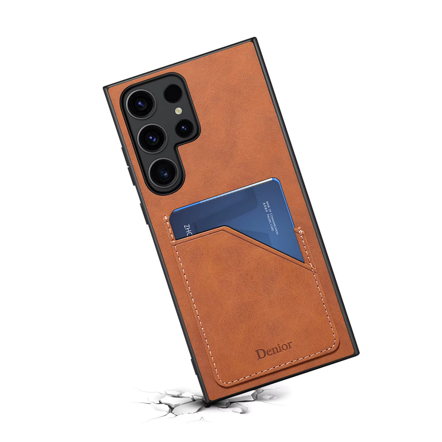 EUCAGR Luxus Retro Brieftasche Telefonhülle aus PU Leder mit Kartenhalter für Samsung Galaxy S25 Ultra, S25 Plus und S25 in Blau - Bild 3