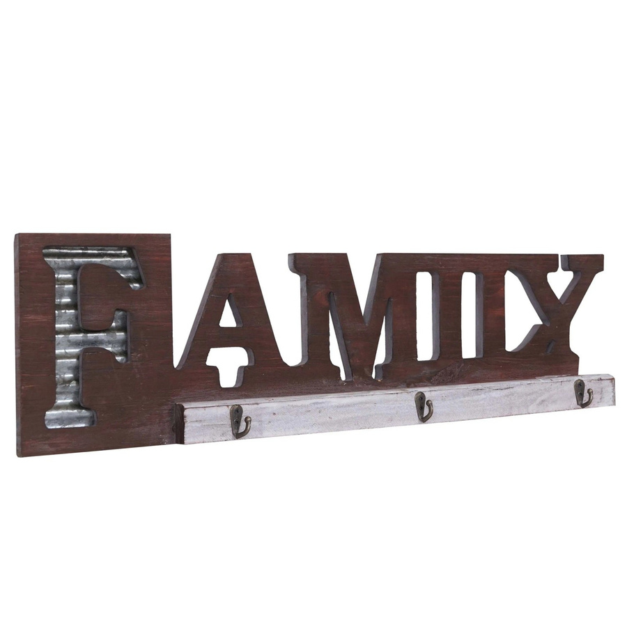 Wandgarderobe MCW A91 Family im Landhausstil aus Holz und Metall in Braun - Bild 3