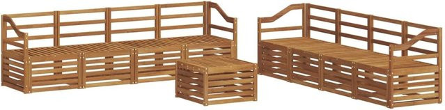 vidaXL Sofagarnitur 9-teilig aus Massivholz Akazie in Natur Braun mit Latten-Design - Bild 1