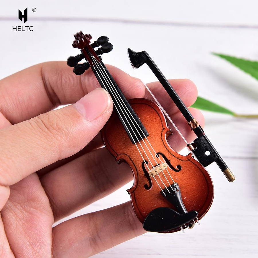 Yiran Furniture Mini-Violine-Gitarre mit Musikinstrumentenkoffer Holz-Modell - Bild 2