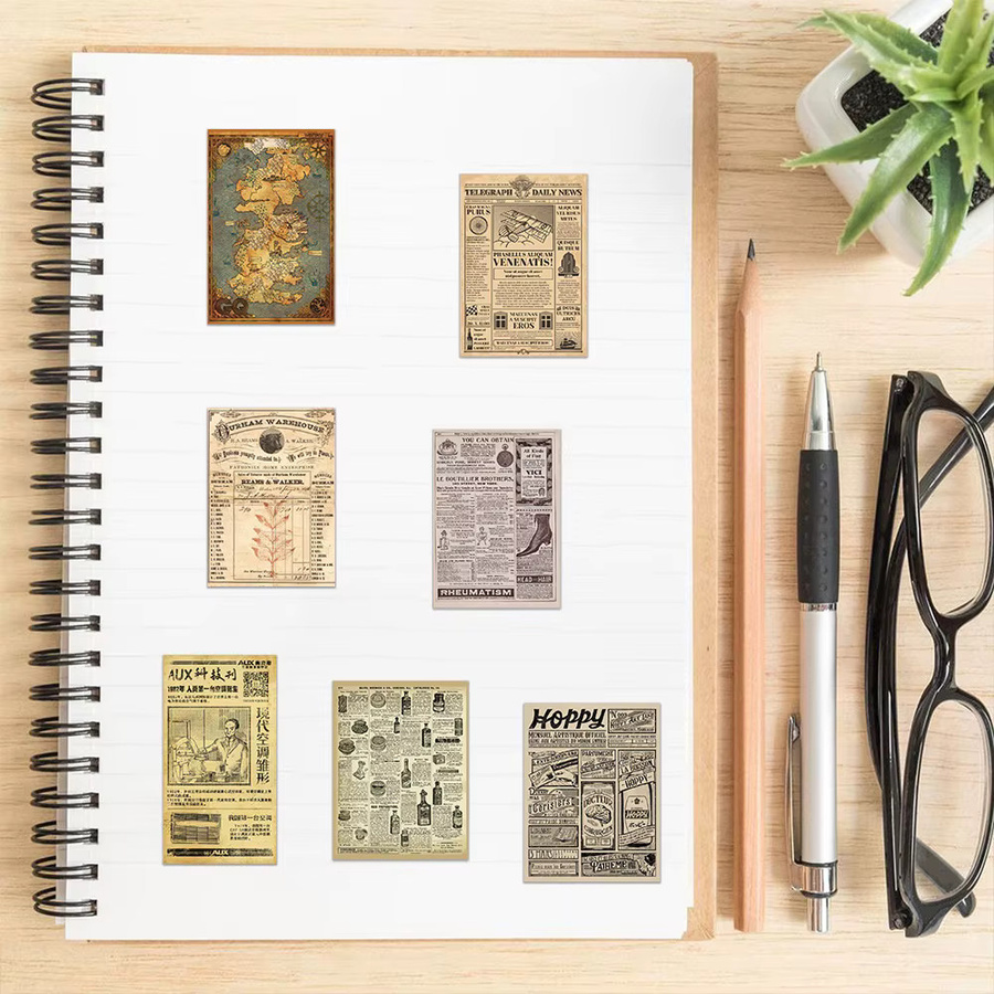 35 Stück Cartoon Retro Pergament Graffiti Aufkleber von BulingBulingStickers Shop in Multicolour für Notebook und Helm - Bild 2