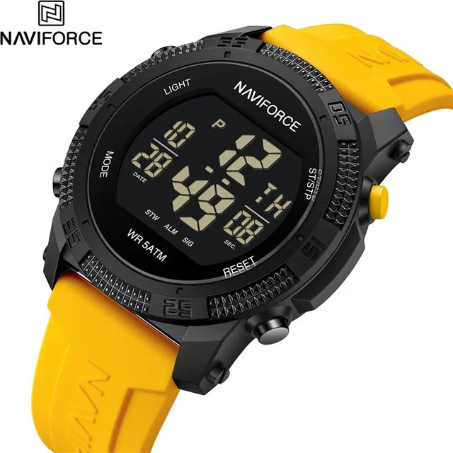 NAVIFORCE Armbanduhr Digitaluhr, Kunststoff, Silikon, Schwarz, Herren - Bild 1