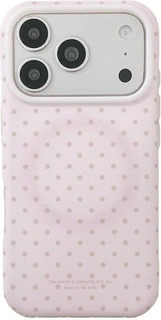 ASONPAI Magnetische Handyhülle mit rosa Polka Dots für iPhone 17 Pro Max, 16, 15, 14, 13 – Stoßfeste IMD Rückabdeckung - Bild 1