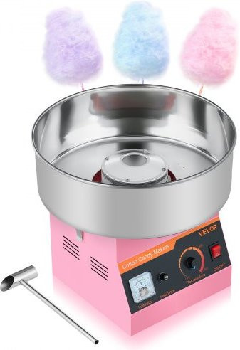 VEVOR Zuckerwattemaschine 1000 W elektrische Zuckerwattegeräte mit Edelstahlschüssel und Zuckerlöffel, Pink - Bild 1