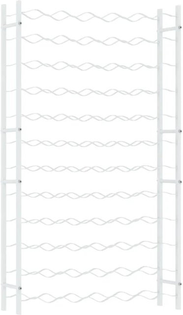 vidaXL Weinregal aus Metall in Weiß, Wandmontage, Platz für 72 Flaschen, H x B x T: 117 x 64 x 22 cm - Bild 1
