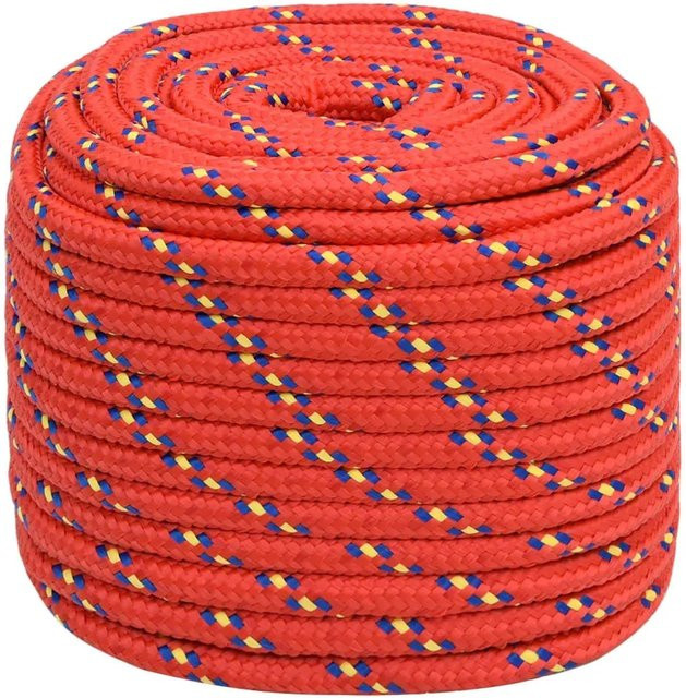 vidaXL Bootsseil aus Polypropylen in Rot, Durchmesser: 18 mm, Länge: 100 m - Bild 1