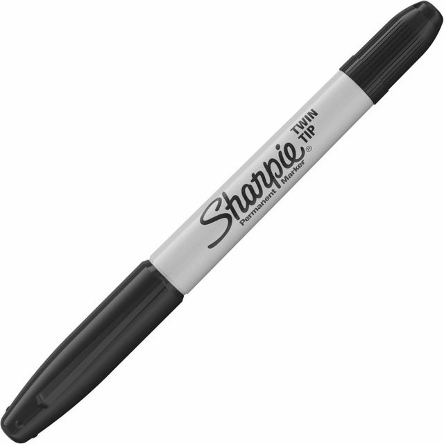 Sharpie Twin Tip Permanentmarker mit zwei Spitzen 0,9 mm und 0,5 mm in Schwarz - Bild 1