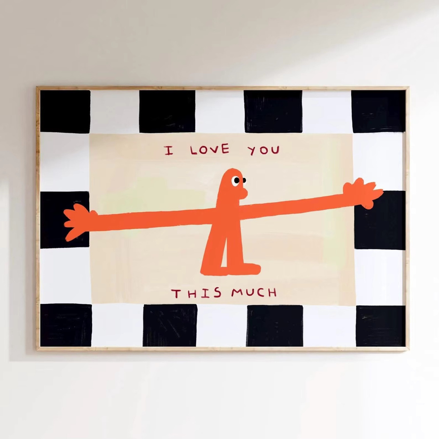Bunter Typografie-Aufdruck Ich liebe dich so sehr von SHENCHEN für Jubiläen und Familien - Bild 2