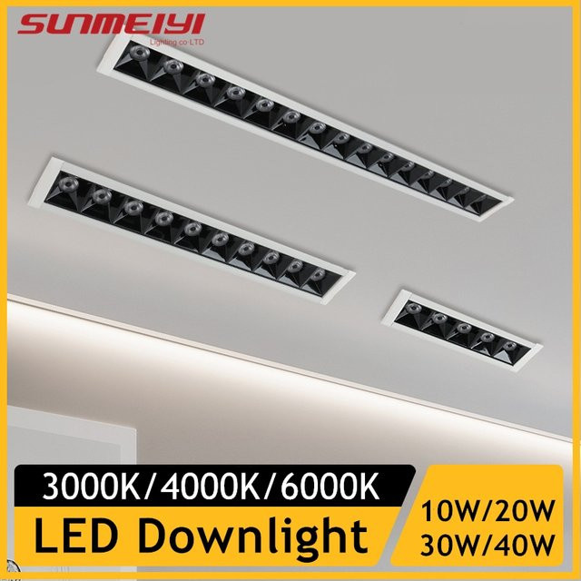 SUNMEIYI LED Downlight Rechteck Einbau Deckenlampe mit Grille in Weiß - Bild 1