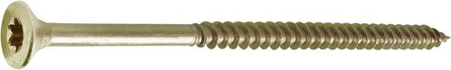 GECCO Spanplattenschrauben Torx aus Stahl in Gold, 100 Stück, Durchmesser: 6 mm, Länge: 110 mm - Bild 1