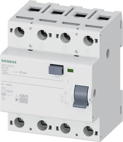 Siemens 5SV3345-6 RCD Fehlerstrom-Schutzschalter in Weiß - Bild 1