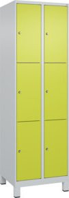 C+P Schließfachschrank Classic PLUS mit 2 Abteilen und Füßen, Farbe Viridingrün, B/T/H: 195 x 60 x 50 cm - Bild 1
