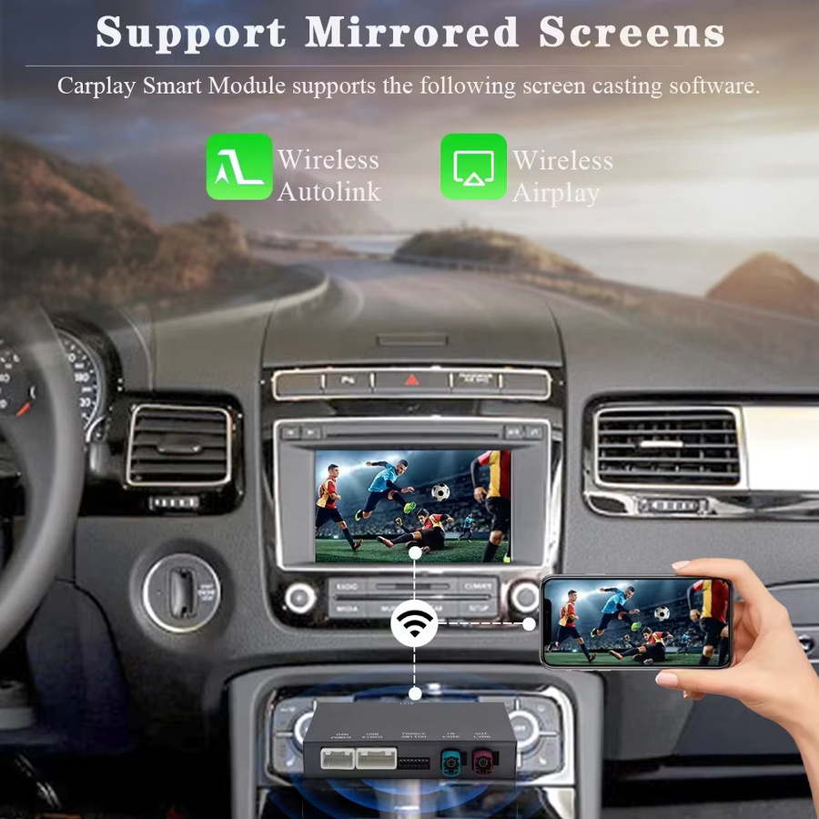 BONROAD Wireless CarPlay und Android Auto Interface für Volkswagen VW Touareg RNS850 mit Mirror Link, Airplay, Bluetooth und GPS in Schwarz - Bild 3
