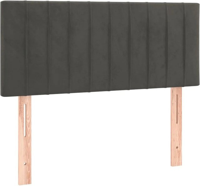 vidaXL LED Kopfteil aus Samt in Dunkelgrau mit USB-Ladeport und integrierter Beleuchtung, B: 90 cm, T: 5 cm, H: 78-88 cm - Bild 1