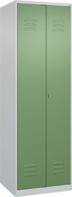 C+P Putzmittel-Spind Classic PLUS mit 2 Abteilen und Zylinderschloss in Grau und Grün, H x B x T: 185 x 60 x 50 cm - Bild 1