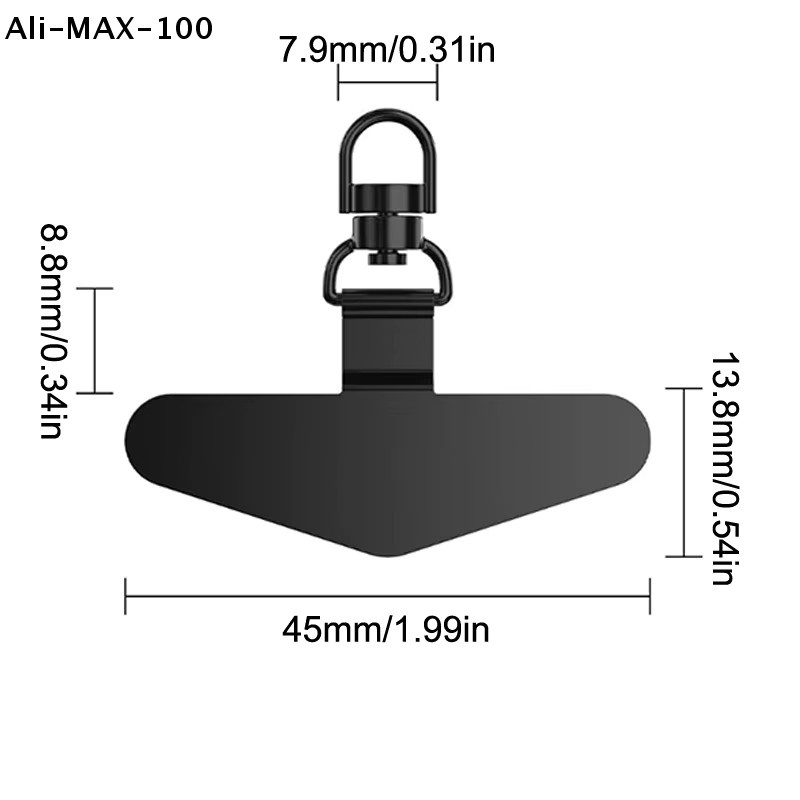CCA83 Stahl Handy Lanyard Set mit Metallclip und Aufnäher in Schwarz zur Vermeidung von Verlust und Sturz - Bild 3