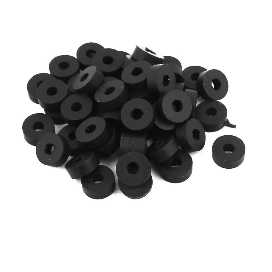Uxcell Gummitüllen Set, 50 Stück flache Gummi-O-Ringe und Dichtungen in 10 Größen, Schwarz - Bild 1