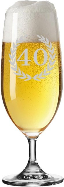 LUXENTU Biertulpe Pilsglas mit Gravur 40. Jubiläum, transparent, 360 ml - Bild 1