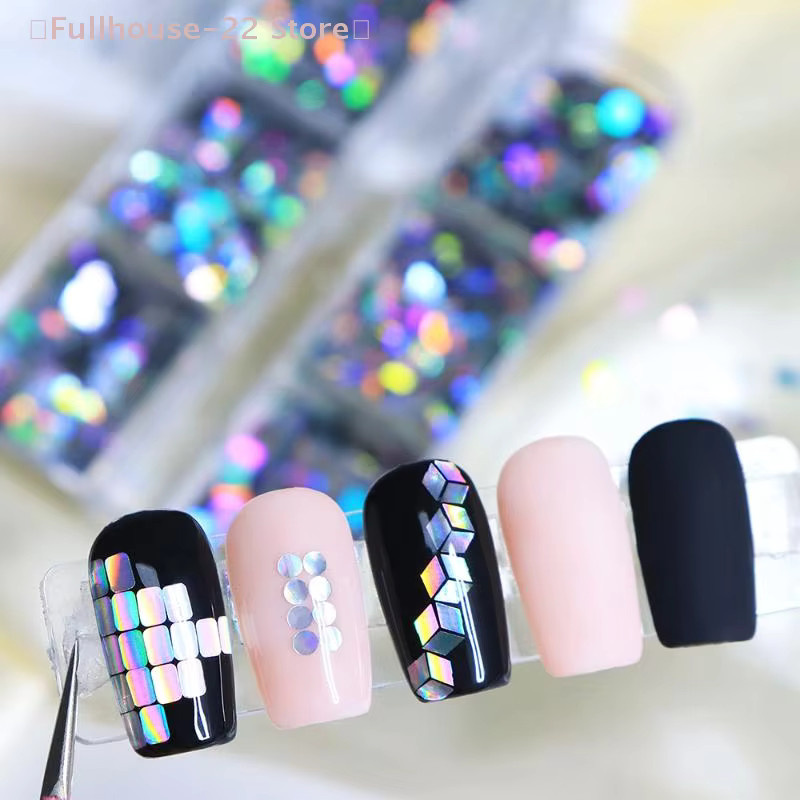 Heabety Nagelglitzer, geometrische Muster, schimmernd - Bild 2