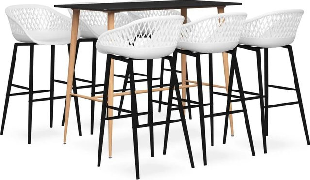 vidaXL 7-tlg. Bar-Set Modell 8 in Schwarz und Weiß für Bars, Pubs und Restaurants - Bild 1