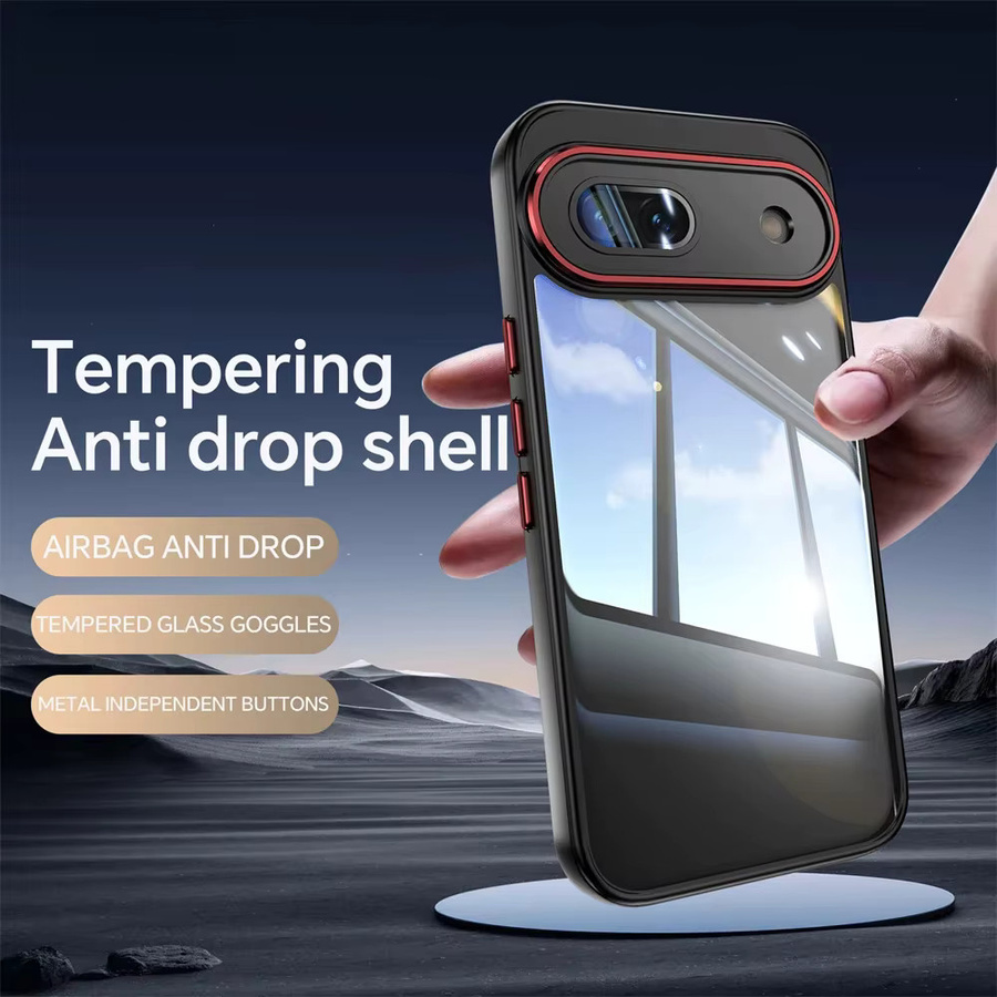 Transparente HD-Handyhülle aus gehärtetem Glas für Google Pixel 9A, Pixel 9 Pro XL und Pixel 8A 5G mit vollständigem Linsenschutz und stoßfester Rückseite - Bild 2