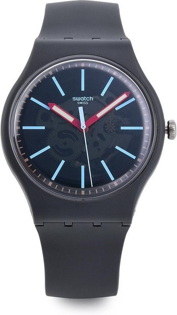 Swatch Armbanduhr, Quarz, Kunststoff, Schwarz, Herren - Bild 1
