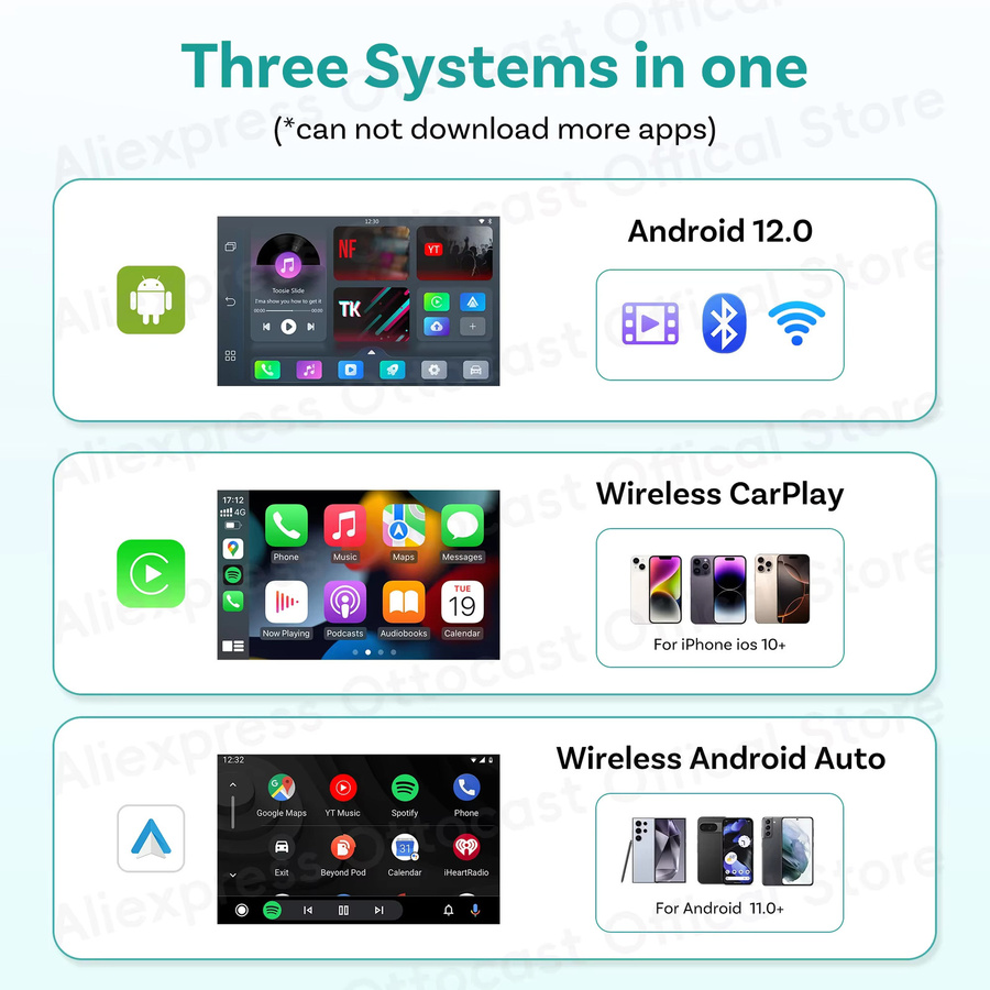 OTTOCAST Play2Video Pro Kabelloser CarPlay und Android Auto Adapter in Schwarz - Bild 3