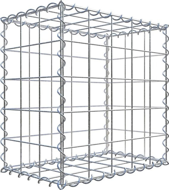 Gabiona Drahtgitterkorb aus Stahl in Silber, B/T/H: 50 x 50 x 30 cm, Maschenweite 10 x 10 cm - Bild 1