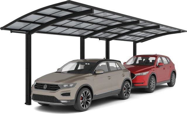 Ximax Doppelcarport Portoforte Typ 60 mit Regenrinne und Regenrohr, Schwarz, B/T: 270,4 x 982,6 cm - Bild 1