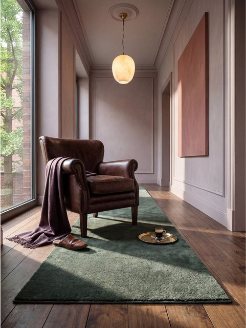 Antirutsch Läufer ALDAN Kadima Design in Waldgrün, B: 60 cm, L: 110 cm - Bild 1