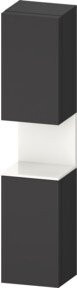 Duravit Hochschrank Qatego in Grau Matt mit Glastüren und Regalfächern, B/T/H: 40 x 36 x 176 cm - Bild 1