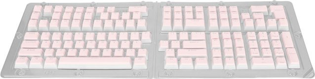 DIYelecs Pudding Tastenkappen Set aus PBT mit 129 Tasten in Rosa und Transparent im OEM-Profil - Bild 1