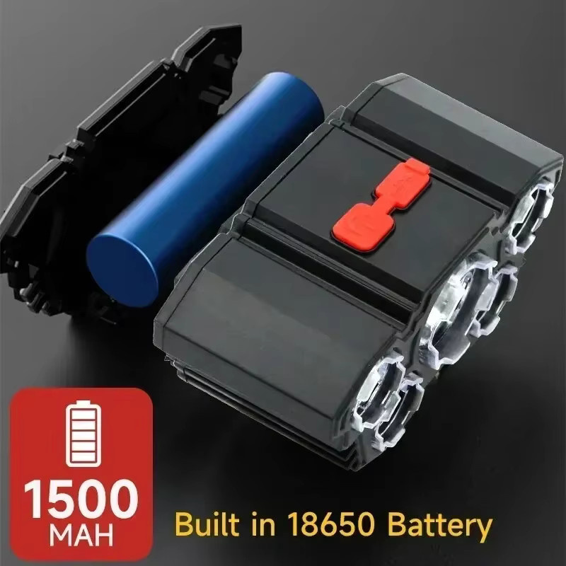 Heinast LED-Stirnlampe in Schwarz, wiederaufladbare Taschenlampe mit integriertem Akku für Sport und Outdoor - Bild 2