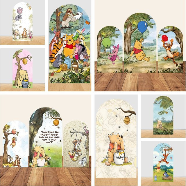 Potdemiel Winnie The Pooh Party-Hintergrunddekoration für Kindergeburtstage und Babypartys, Wanddekoration in Mehrfarbig, B/H: 120 x 50 cm - Bild 1