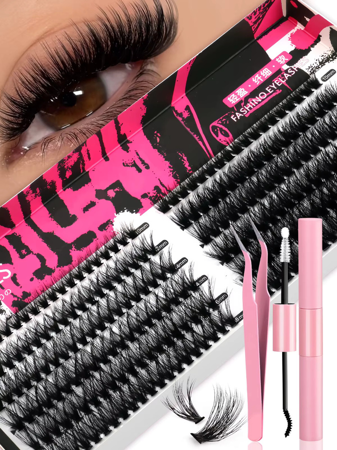 Lasvirey DIY Cluster-Wimpern-Set, künstliche Nerz-Wimpern, natürlich - Bild 7