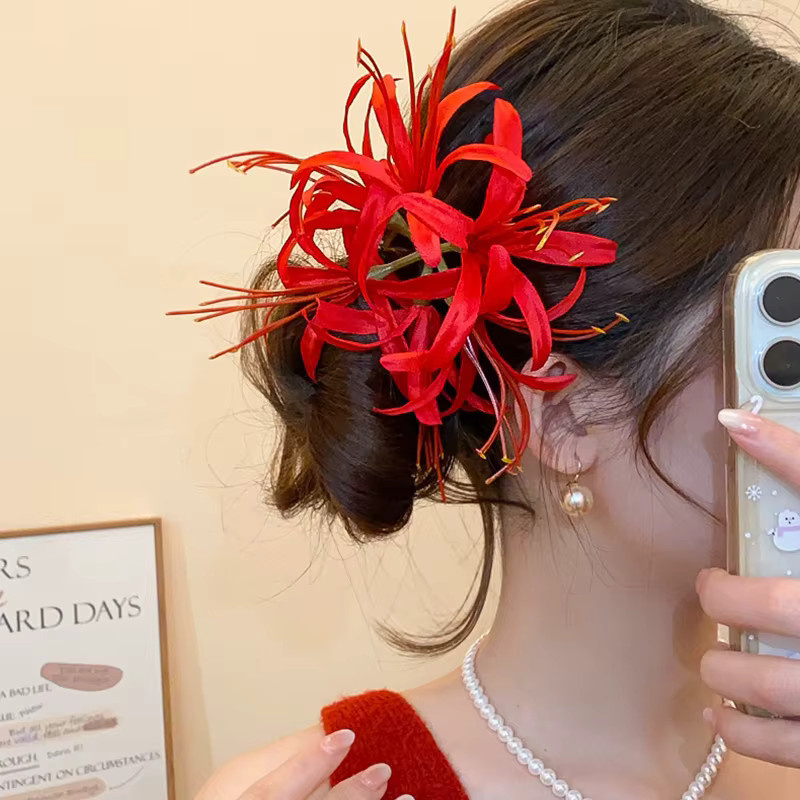 Velishy Haarspange, Blumen-Design, Lilien-Haarnadeln, Seitenclips - Bild 2