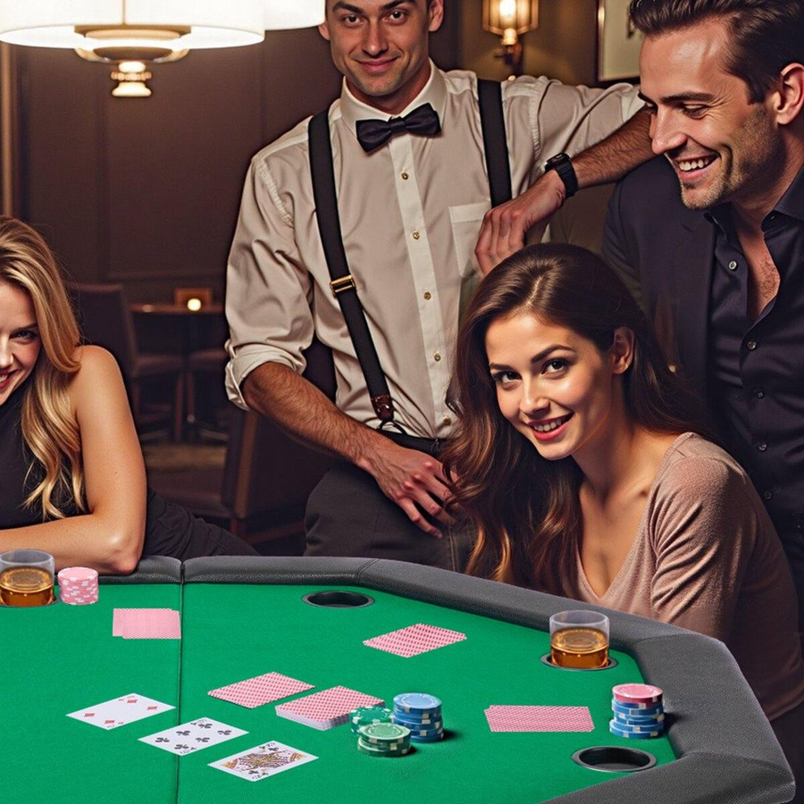 Klappbarer Pokertisch von Buying Solutions, MB für 8 Spieler, Schwarz, B/T/H: 126 x 126 x 75 cm - Bild 7