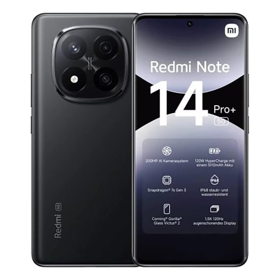 Xiaomi Redmi Note 14 Pro Plus 5G Smartphone mit Snapdragon 7s Gen 3, 1,5K AMOLED 120Hz Display, 200 MP Kamera und NFC in Schwarz oder Violett - Bild 1