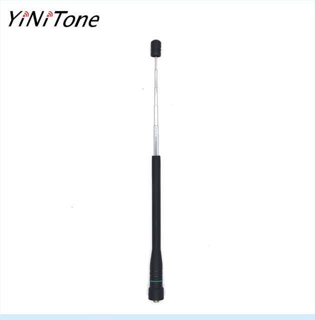 Yinitone Teleskopische SMA-F Hochleistungsantenne für Baofeng UV-5R, UV-82, UV-9R, Dualband 144/430MHz, Schwarz, Ausziehbar 13-48 cm - Bild 1