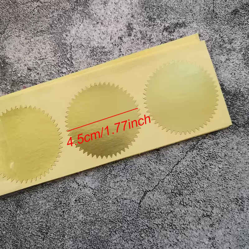 ZYF Goldene Runde Zahnrad-Aufkleber für Präge-Siegel, Durchmesser: 45 mm - Bild 2