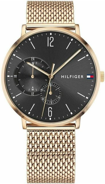 Tommy Hilfiger Armbanduhr, Quarz, Edelstahl, Schwarz, 40 mm, Herren - Bild 1