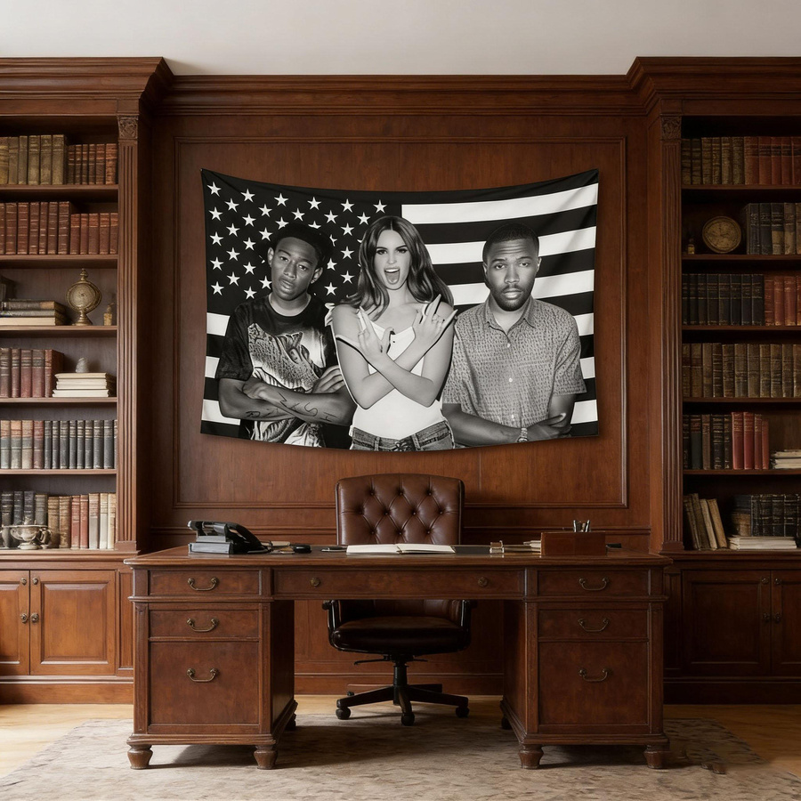 Retro Musik Wandteppich mit Lana Del Rey, Frank Ocean und Tyler The Creator von JMG Household Supplies, B/H: 60 x 40 cm - Bild 2