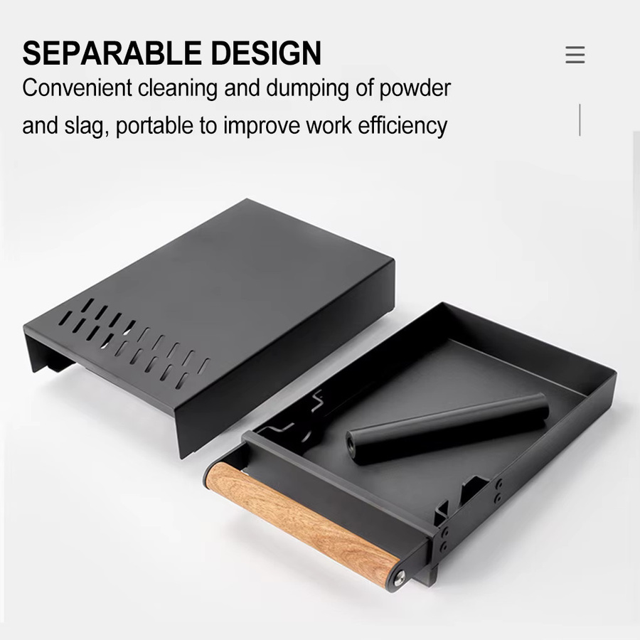 FenKicyen Kaffeesatz-Box mit Massivholzgriff in Schwarz, rechteckige Klopfbox für Kaffeemaschinen mit verdicktem Boden - Bild 5