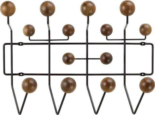 Vitra Hang It All Wandorganizer aus lackiertem Holz in Braun mit Hakenleiste und Streifen - Bild 1
