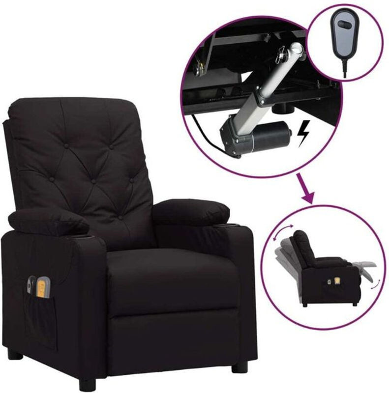 Elektrischer Massagesessel Vidaxl als Relaxsessel aus Kunstleder in Schwarz - Bild 1