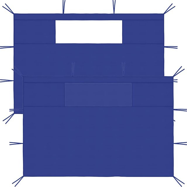 vidaXL Pavillon-Seitenwände mit Fenstern, 2 Stück, Blau - Bild 1