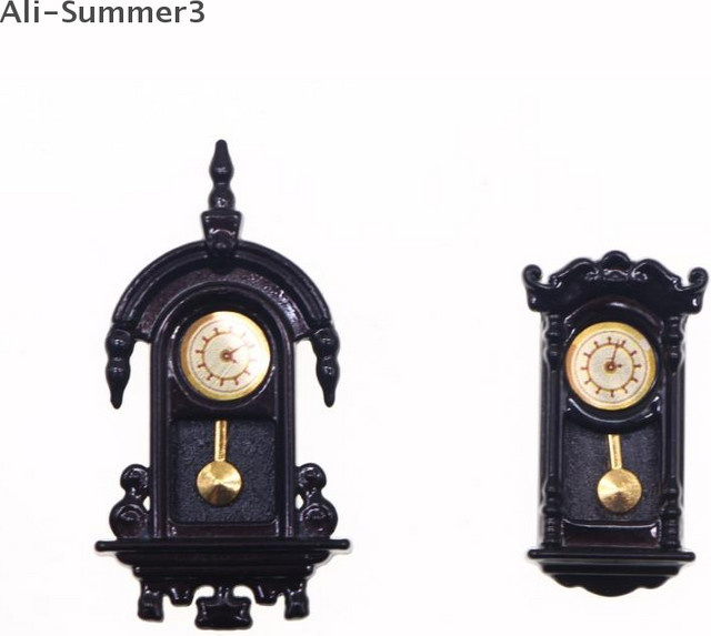 Vintage Simulation Wanduhr, Puppenhaus Zubehör, Schwarz - Bild 1