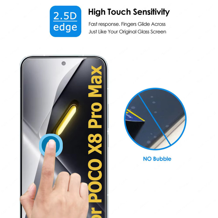 2 Stück HD Unlock gehärtetes Glas Displayschutzfolie für Xiaomi POCO X8 Pro Max 5G in Transparent - Bild 3