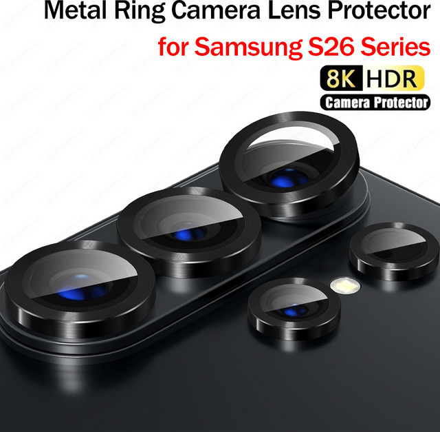 Objektivring aus Metall für Samsung Galaxy S26 Ultra mit 3D-Kameraglas Rückseitige Kameralinsenabdeckung Zubehör - Bild 1