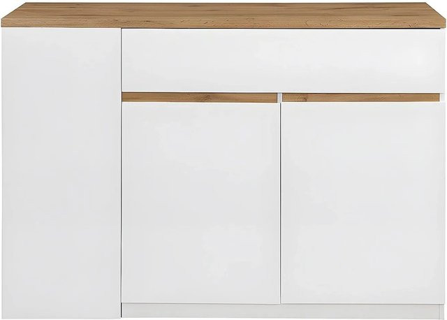 Kücheninsel Meili in Naturfarben Hell und Weiß, B: 130 cm, H: 90 cm, T: 65 cm - Bild 1